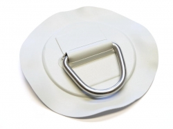 D-Ring 65x50 mm Edelstahl auf gewebeverstärktem PVC - Ø ca. 15 cm / hellgrau