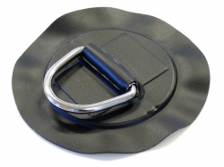 D-Ring 65x50 mm Edelstahl auf gewebeverstärktem PVC - Ø ca. 15 cm / schwarz